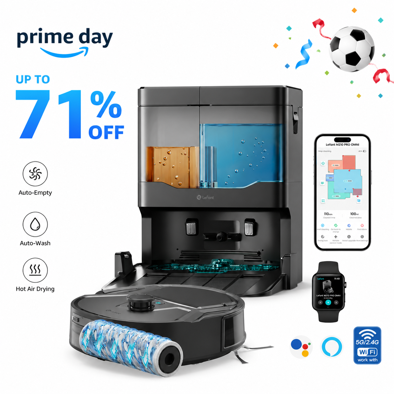 Lefant M210 PRO Omni Robot Vacuum Self-Cleaning LiDAR Pet Hair