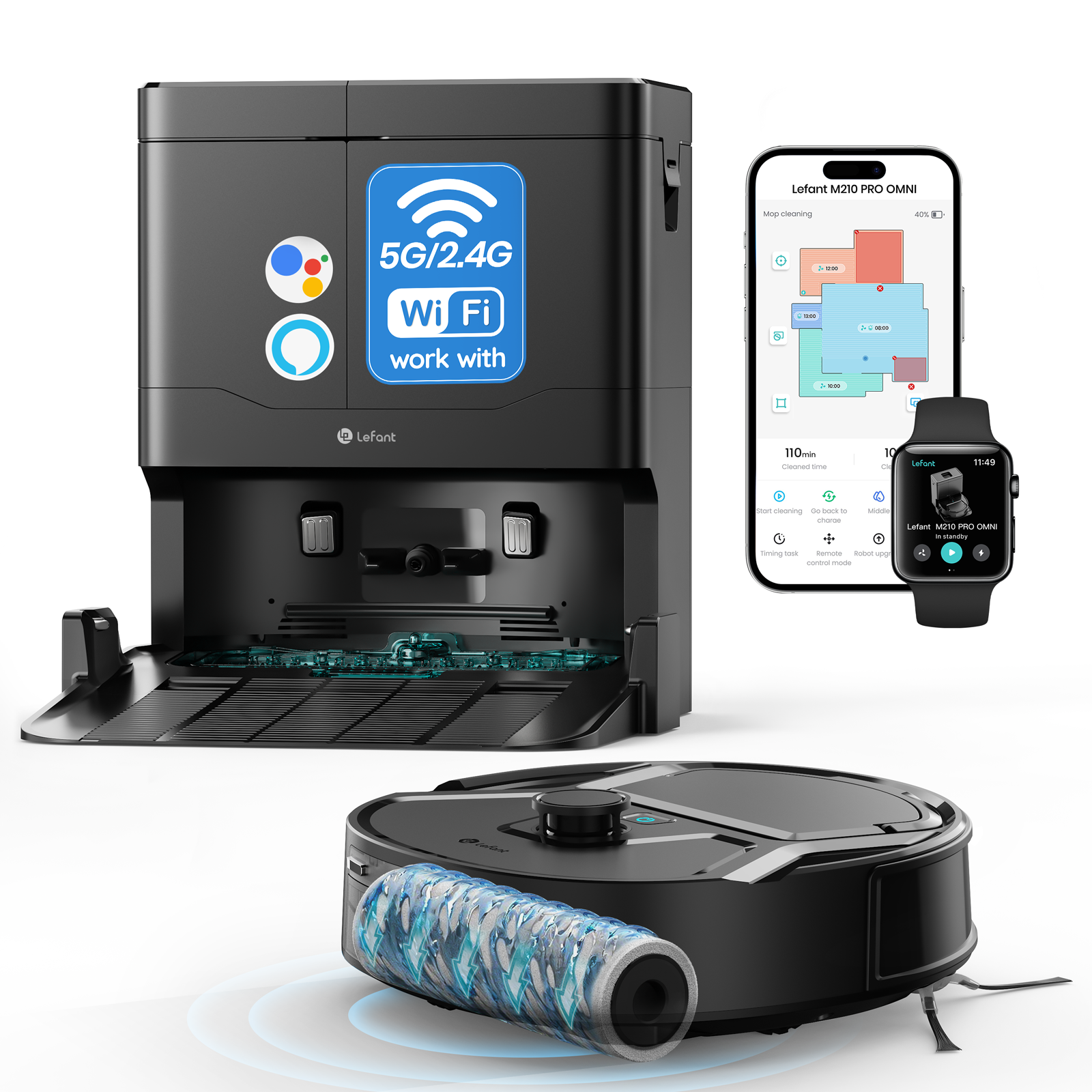 Lefant M210 PRO Omni Robot Vacuum Self-Cleaning LiDAR Pet Hair