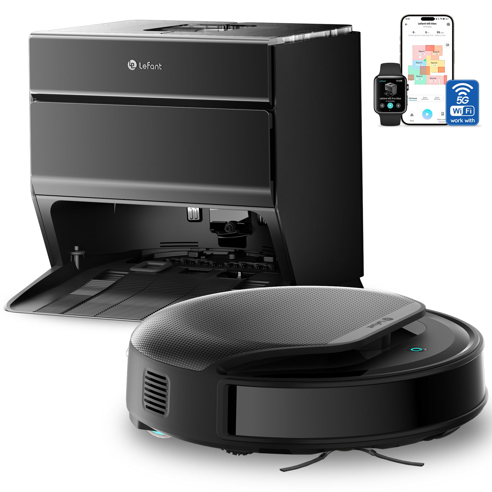 Lefant M5 Pro Robot Vacuum with Base Station
