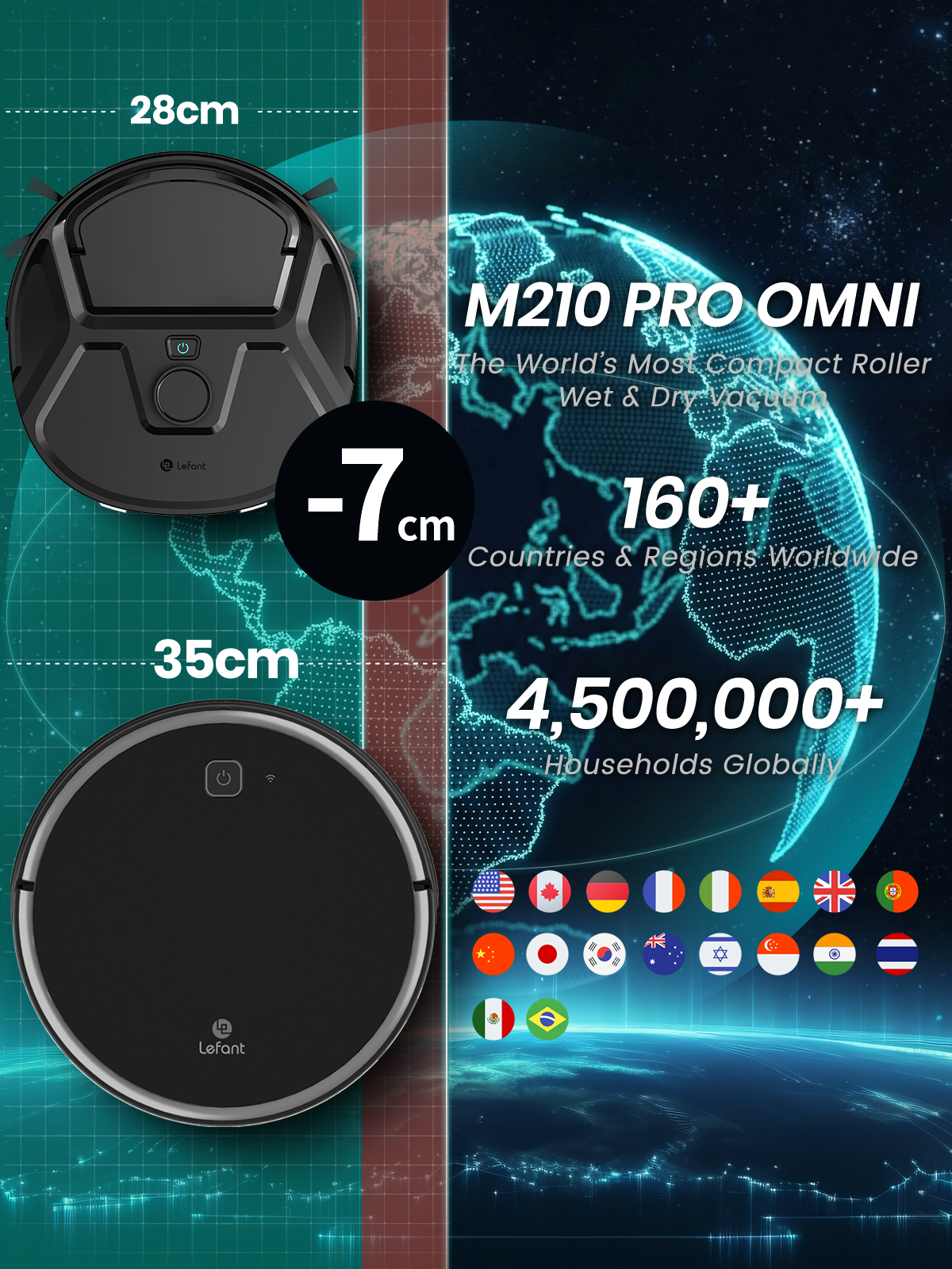 Lefant M210 PRO Omni Robot Vacuum Self-Cleaning LiDAR Pet Hair